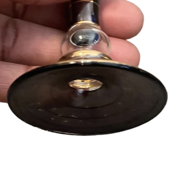 Egyptian Glass Gold Accent Perfume Bottle Mouth Blown With Stopper - Picture 6 of 8